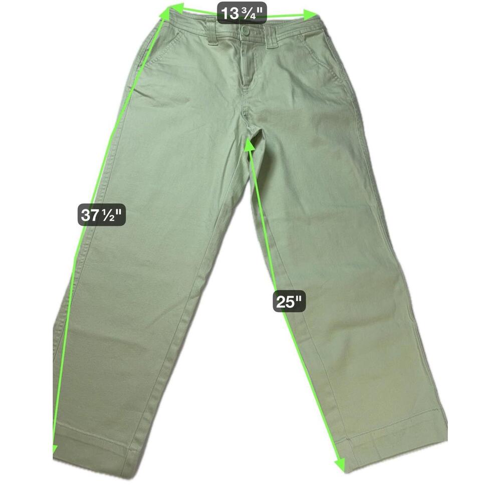 A New Day Womens Pants Green High Rise Straight Crop Stretch Classic Size 2R NWT - Picture 7 of 7